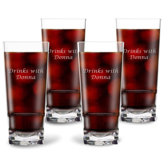 Personalized Tritan Acrylic Highball Set - Text Only